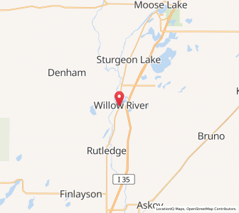 Map of Willow River, Minnesota
