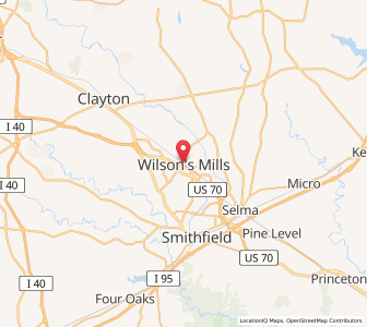 Map of Wilsons Mills, North Carolina