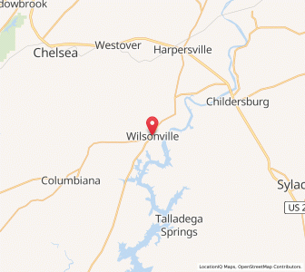 Map of Wilsonville, Alabama