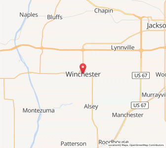 Map of Winchester, Illinois