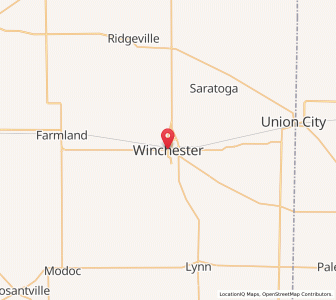 Map of Winchester, Indiana