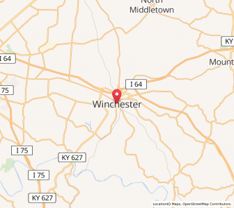 Map of Winchester, Kentucky