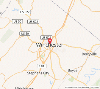 Map of Winchester, Virginia
