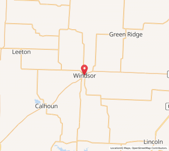 Map of Windsor, Missouri