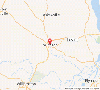 Map of Windsor, North Carolina