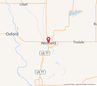 Map of Winfield, Kansas