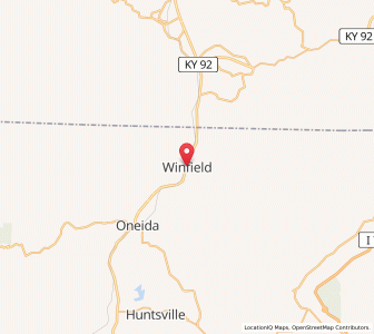 Map of Winfield, Tennessee