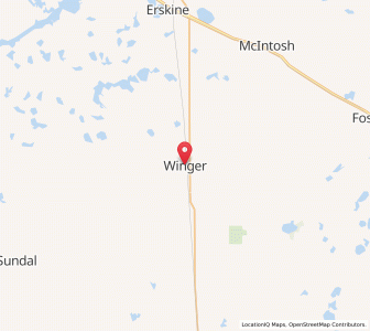 Map of Winger, Minnesota