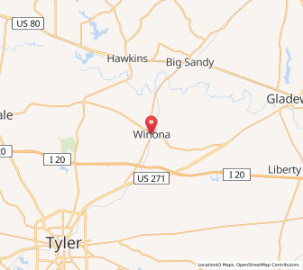 Map of Winona, Texas