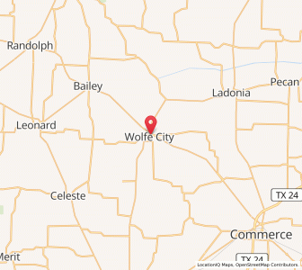 Map of Wolfe City, Texas