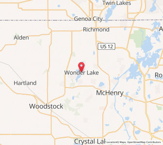 Map of Wonder Lake, Illinois