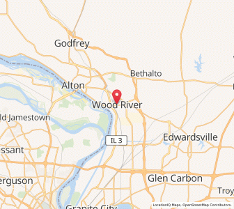 Map of Wood River, Illinois