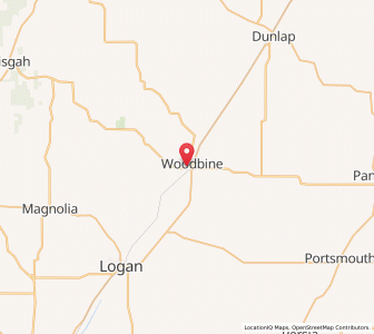 Map of Woodbine, Iowa