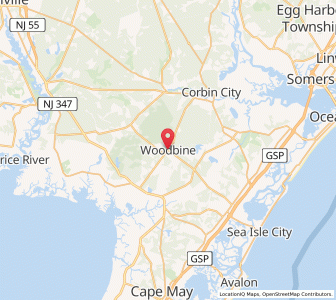 Map of Woodbine, New Jersey