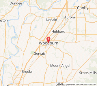 Map of Woodburn, Oregon