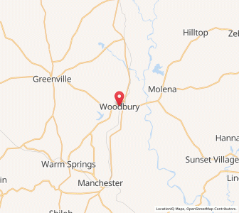 Map of Woodbury, Georgia