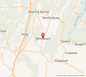 Map of Woodbury, Pennsylvania