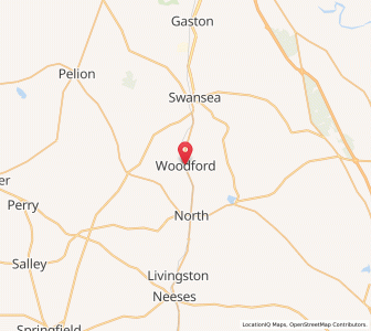 Map of Woodford, South Carolina