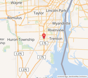 Map of Woodhaven, Michigan