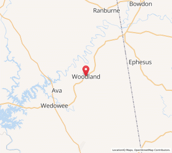 Map of Woodland, Alabama