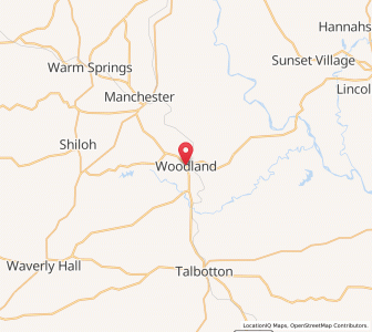 Map of Woodland, Georgia