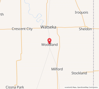 Map of Woodland, Illinois
