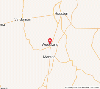 Map of Woodland, Mississippi