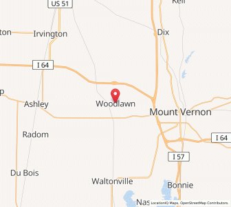 Map of Woodlawn, Illinois