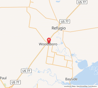 Map of Woodsboro, Texas