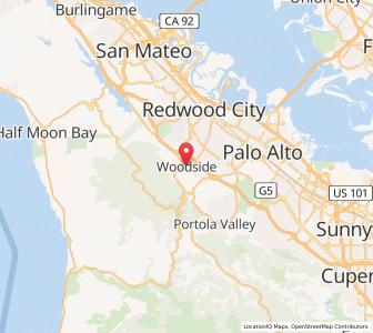 Map of Woodside, California