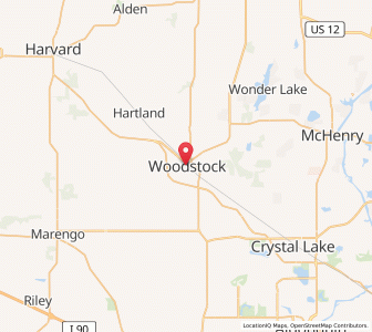 Map of Woodstock, Illinois