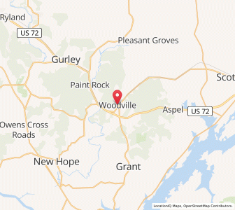 Map of Woodville, Alabama