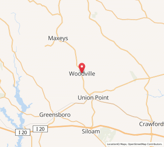 Map of Woodville, Georgia