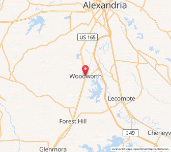 Map of Woodworth, Louisiana