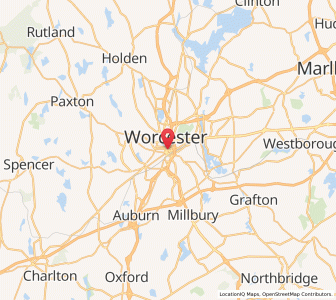 Map of Worcester, Massachusetts