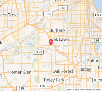 Map of Worth, Illinois