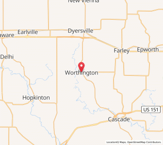 Map of Worthington, Iowa