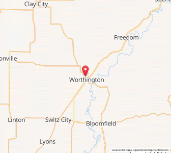 Map of Worthington, Indiana