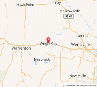 Map of Wright City, Missouri