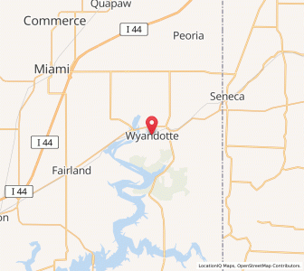 Map of Wyandotte, Oklahoma