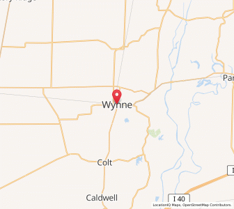 Map of Wynne, Arkansas