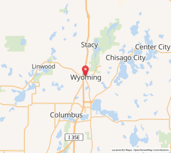 Map of Wyoming, Minnesota