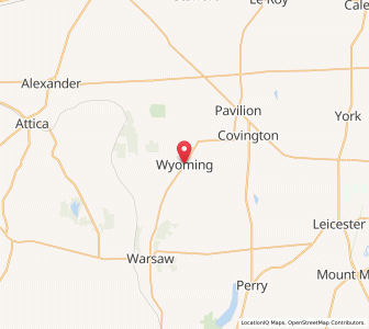 Map of Wyoming, New York