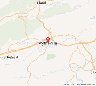 Map of Wytheville, Virginia