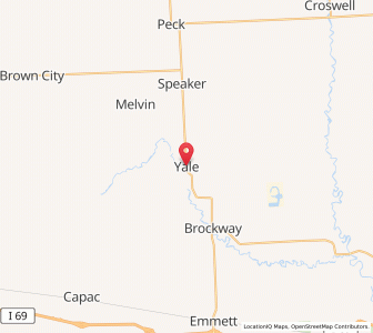 Map of Yale, Michigan