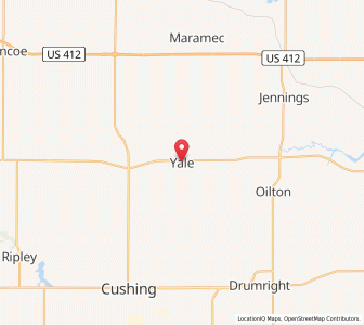 Map of Yale, Oklahoma