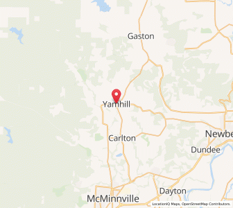 Map of Yamhill, Oregon