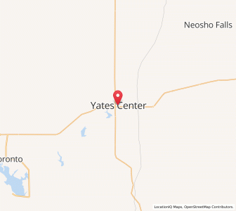 Map of Yates Center, Kansas