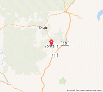 Map of Yoncalla, Oregon