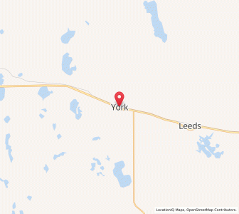 Map of York, North Dakota